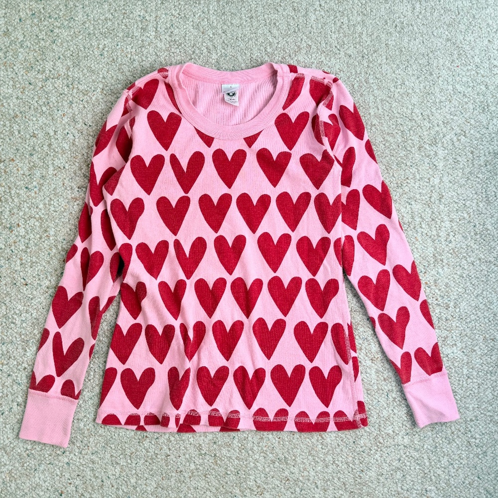 Hanna Andersson Hearts Long John Pajama Set Size S